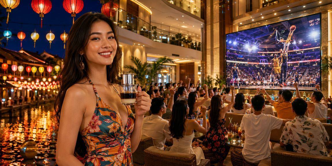 Người xem cá cược bóng rổ tại Huế bên ly cà phê – theo dõi kèo thể thao buổi tối