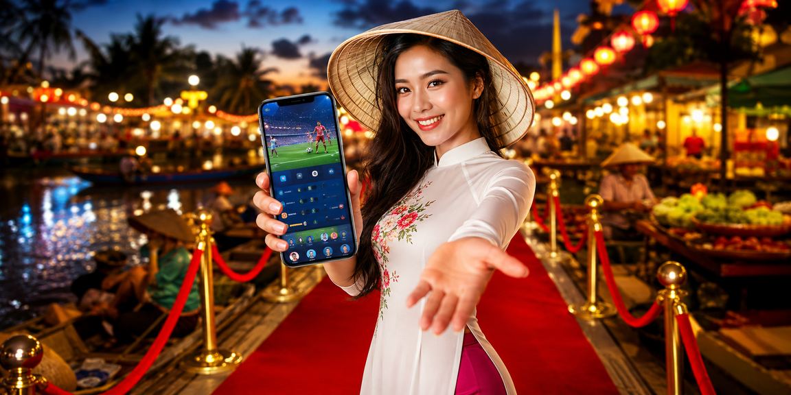 Người dùng xem cá cược thể thao tại chợ đêm bên sông Mekong